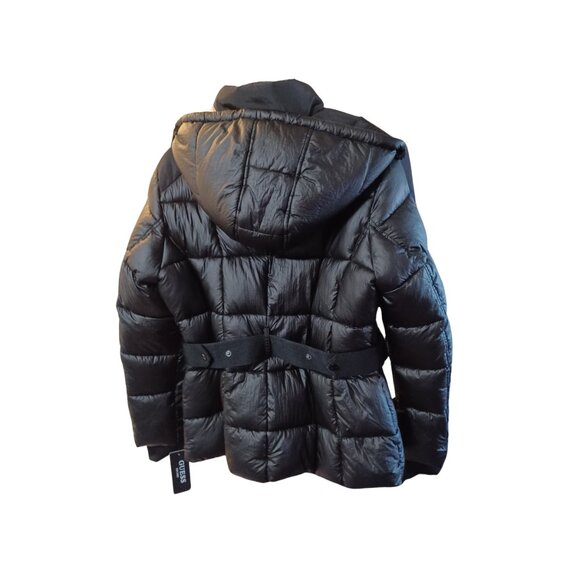 NWT Hooded Black Guess Puffer Jacket, Size Large - Picture 2 of 3